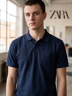 Men's Navy Pocket Polo Shirt